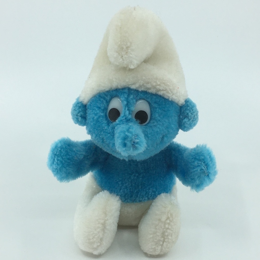 Vintage 70’s 80’s Smurf Peyo Wallace & Berrie 5" Stuffed Animal Plush Doll Toy
